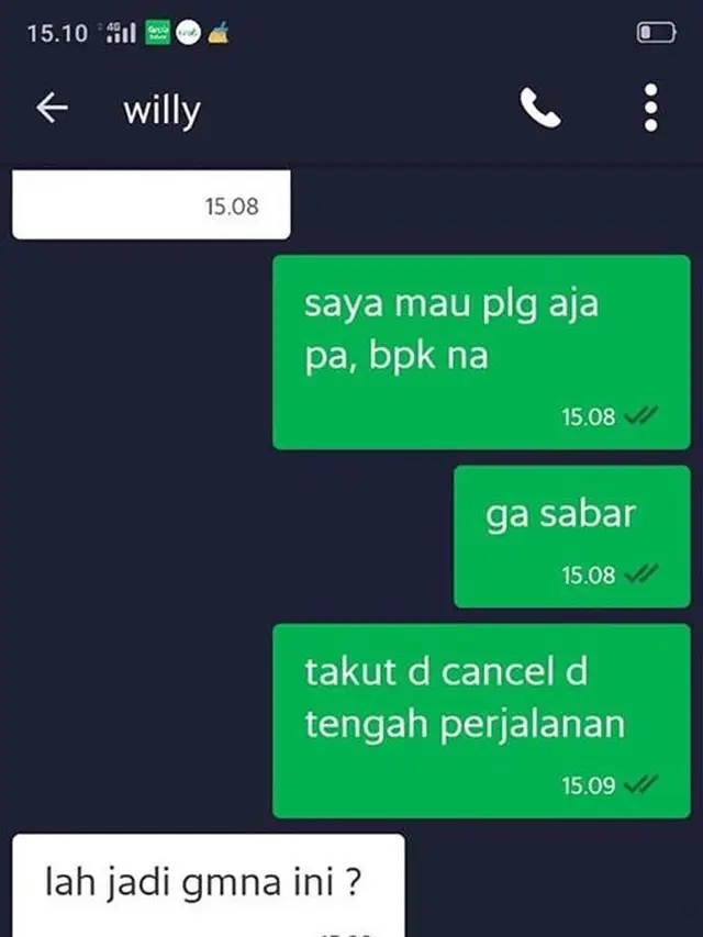 8 Chat Kocak Cara Driver Ojekol Batalkan Pesanan