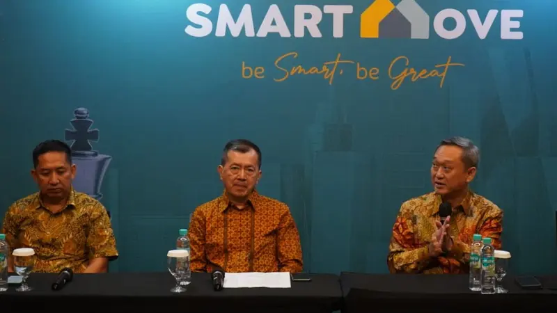 Hermawan Wijaya, Direktur PT Bumi Serpong Damai, saat peluncuran Sinar Mas Land National Sales Program Smart Move, di ICE BSD, Selasa (17/1/2023).
