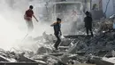 Pengusiran disertai ancaman akan menyerang beberapa permukiman pengungsi di Jalur Gaza bagian tengah. (Omar AL-QATTAA/AFP)