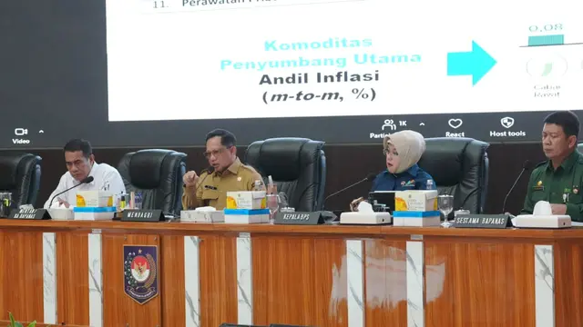 Menteri Dalam Negeri (Mendagri) Muhammad Tito Karnavian saat memimpin Rapat Koordinasi Pengendalian Inflasi Daerah. (Dok. Istimewa)