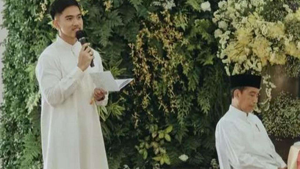 Sebagai kepala keluarga dan calon ayah, Kaesang memberikan sambutan hangat kepada para hadirin yang hadir.
