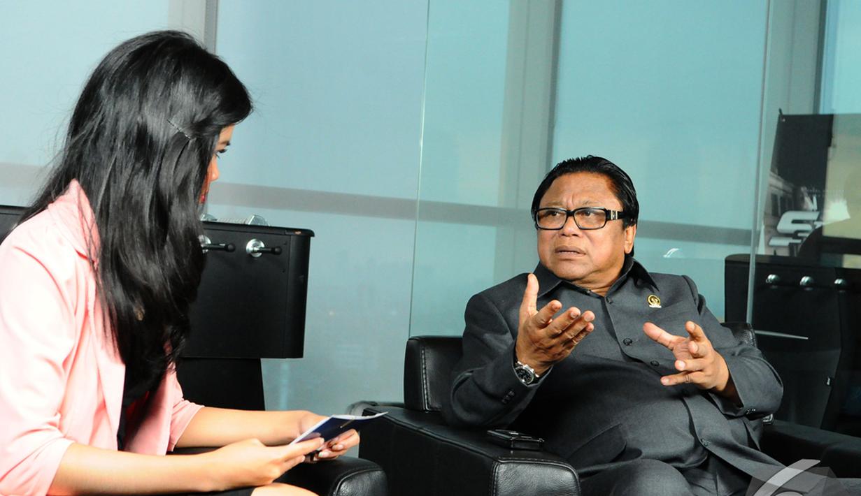 Wakil Ketua MPR RI Oesman Sapta Odang saat wawancara khusus di kantor Liputan6.com, Jakarta, Senin (15/12/2014). (Liputan6.com/Andrian M Tunay)