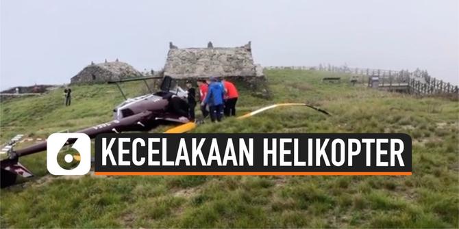 VIDEO: Detik-Detik Menegangkan Helikopter Jatuh di Tempat Wisata