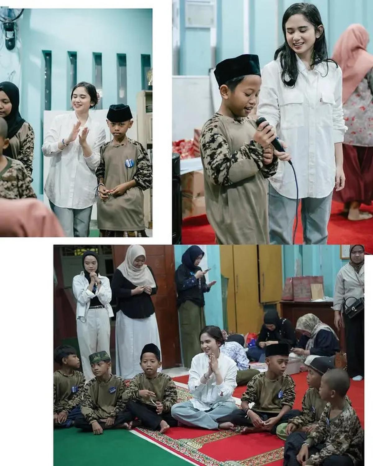 6 Potret Tissa Biani Berbagi Paket Lebaran di Panti Asuhan, Banjir Pujian