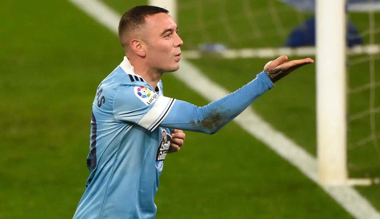 Iago Aspas. Striker Celta Vigo asal Spanyol ini hingga kini tercatat telah mencetak 10 gol dan 3 assist ke gawang Barcelona hanya bersama Celta Vigo dalam 18 laga. Saat berseragam Sevilla ia gagal mencetak satu gol pun ke gawang Barcelona dalam satu-satunya laga di Liga Spanyol musim 2014/2015. AFP/Miguel Riopa)