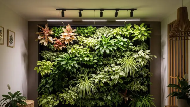 Desain Rumah Kecil dengan Tanaman Hias di Dinding