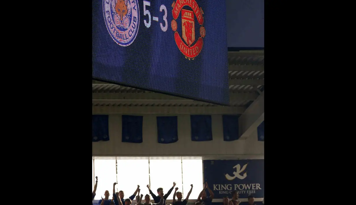 Hasil akhir laga Leicester City kontra Manchester United yang berlangsung di Stadion King Power, (21/9/2014). (REUTERS/Darren Staples)
