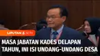Sudah diteken oleh Presiden Jokowi, isi Undang-Undang Desa soal masa jabatan Kades yang menjadi 8 tahun jadi sorotan. Lamanya masa jabatan Kades dinilai perlu pengawasan ketat untuk menghindari penyalahgunaan jabatan. Berikut Dialog bersama Dirjen Ot...