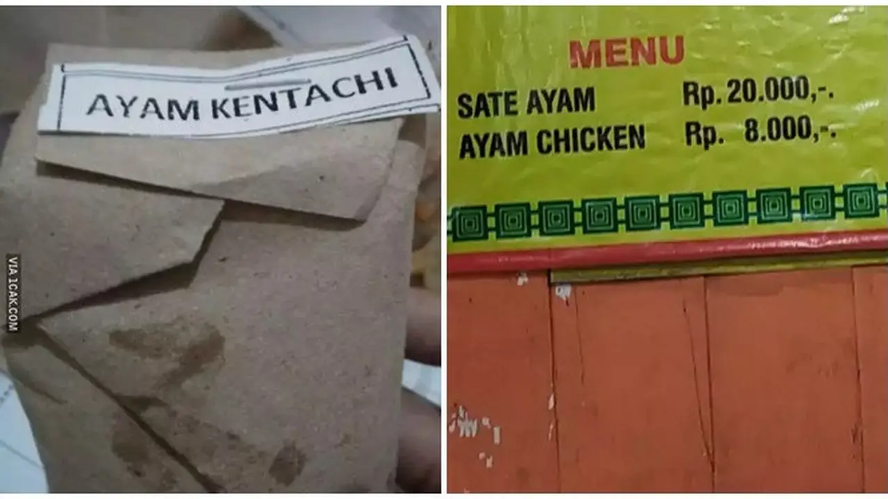 6 Tulisan Nyeleneh Menu Ayam Ini Nyeleneh, Bikin Dahi Pembeli Berkerut