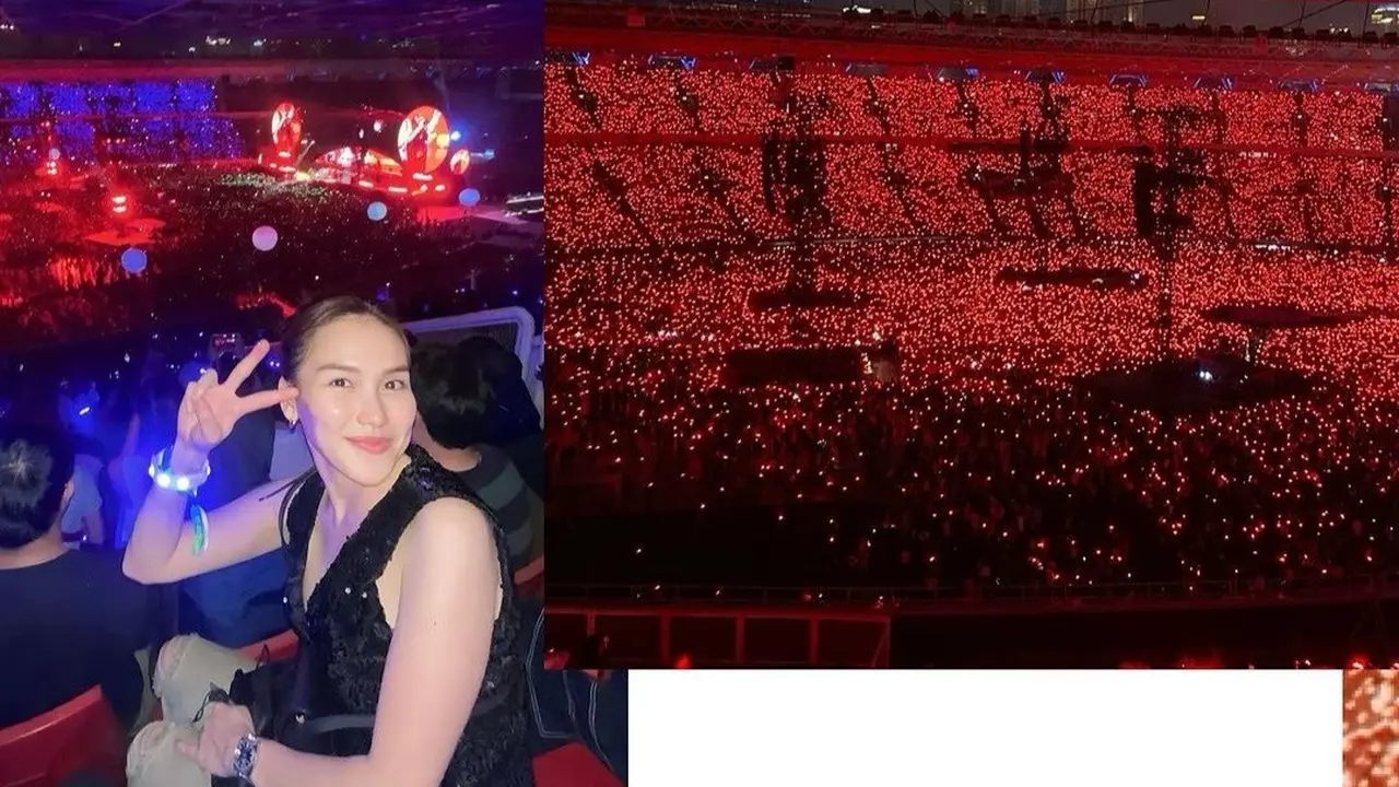 Potret Ayu Ting Ting Perdana Nonton Konser Coldplay