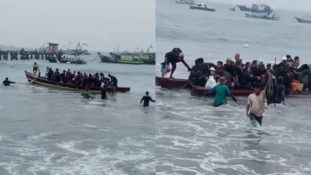 Dramatis, Sampan Bawa Puluhan Penumpang Terbalik Diterjang Ombak Besar