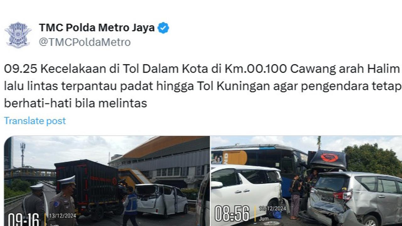 Kecelakaan beruntun di tol dalam kota