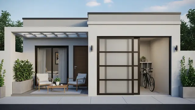 Rumah dengan Garasi Pintu Geser