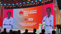 Menteri Koordinator Bidang Perekonomian Airlangga Hartarto dalam Pesta Rakyat Untuk Indonesia, di Gedung Smesco Indonesia, Jakarta, Jumat (22/8/2025).