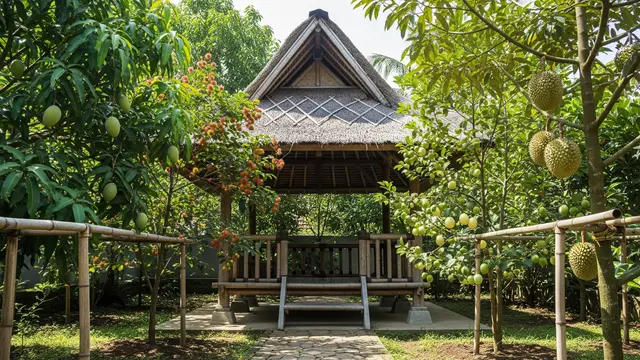 Model Gazebo Sederhana untuk Kebun Buah di Lahan Terbatas (AI Generated)