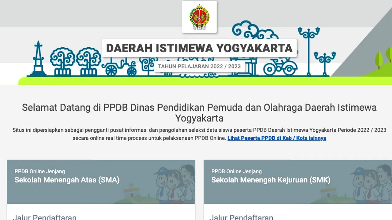 Pendaftaran Penerimaan Peserta Didik Baru untuk siswa SMA/SMK Negeri di Daerah Istimewa Yogyakarta atau PPDB Jogja 2022 telah dibuka mulai hari ini.