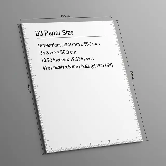 Dimensi Ukuran Kertas B3 dalam Mm, Cm, Inci, dan Piksel (AI Generated)
