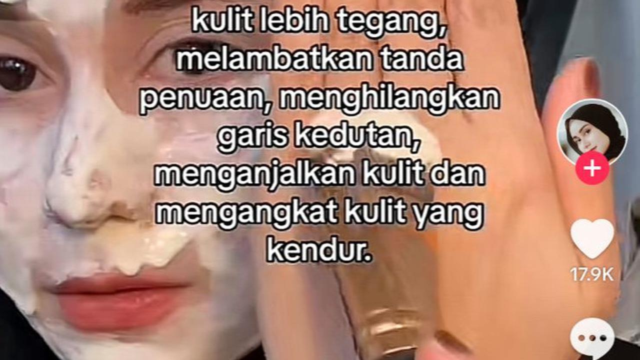 Manfaat Masker Tepung Beras. (foto: TikTok/hanisyaazrinaa).