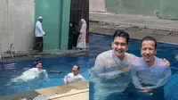 Potret Teuku Ryan Renang Pakai Gamis di Solo (Sumber: Instagram/teukuryantr)