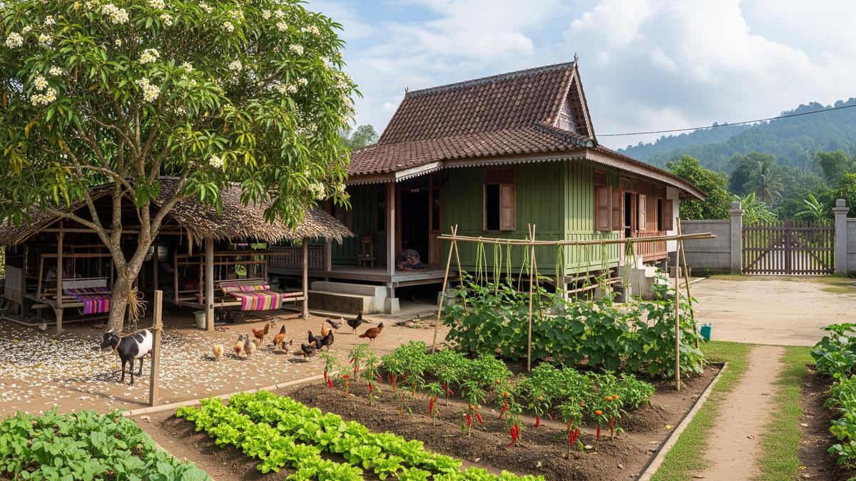 10 Model Rumah Kampung 1 Lantai dengan Halaman Depan Luas, Bisa Jadi Area Produktif