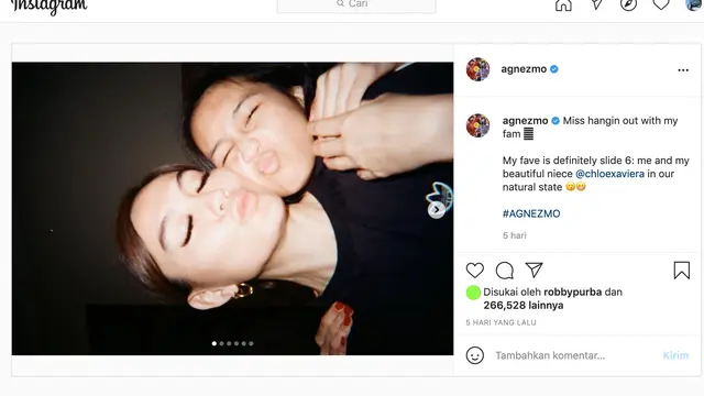 Unggahan Agnez Mo. (Foto: Instagram @agnezmo)