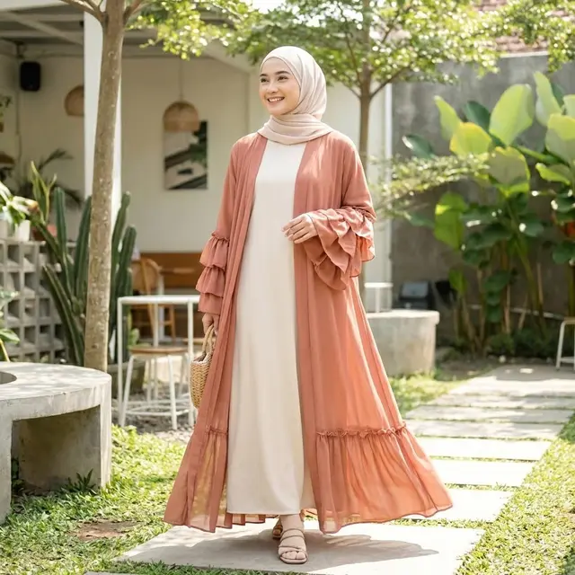 Model Set Abaya dan Inner Dress untuk Lebaran 2026