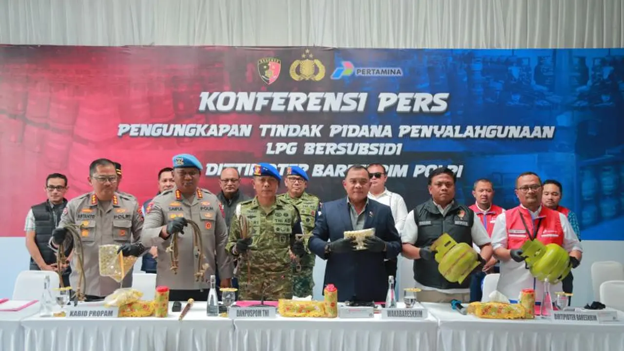 Pengungkapan kasus penyalahgunaan elpiji subsidi oleh Mabes Polri di Kabupaten Klaten, Jawa Tengah, Sabtu (2/5/2026) (Istimewa)