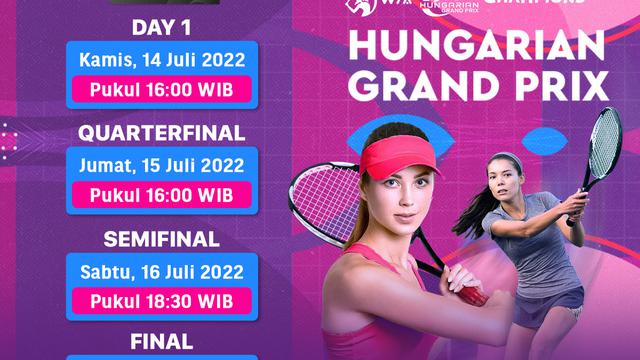 Saksikan Live Streaming WTA 250 Hungarian grand Prix 2022 di Vidio, 14-17 Juli 2022
