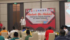 Ketua DPD Gerindra Jawa Tengah, Sudaryono mendapat sambutan hangat dari seluruh ketua parpol saat pertemuan pimpinan partai politik seluruh Jawa Tengah. (Ist).
