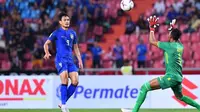 Striker Timnas Thailand, Adisak Kraisorn memborong enam gol ke gawang Timor Leste pada laga Grup B Piala AFF 2018. (Asean Football)