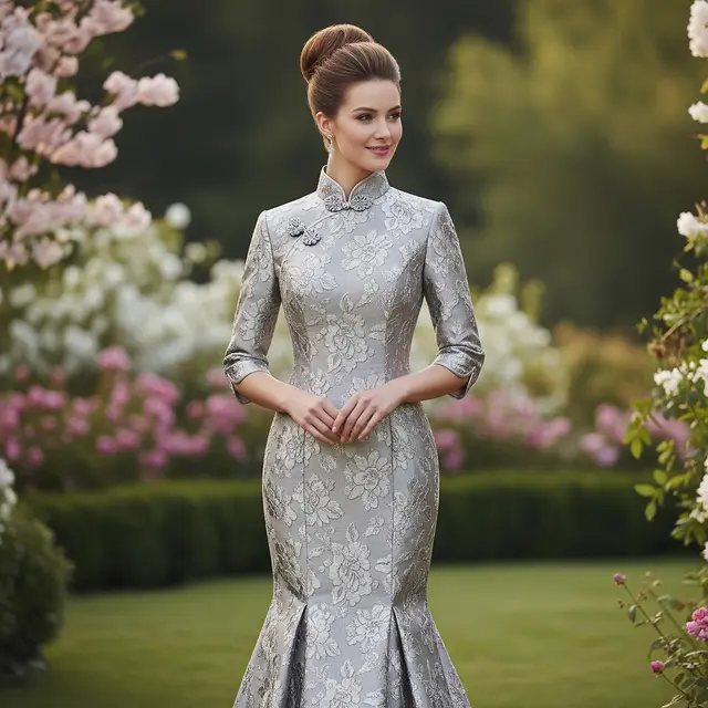 Model Baju Bridesmaid Duyung Brokat Kerah Tinggi