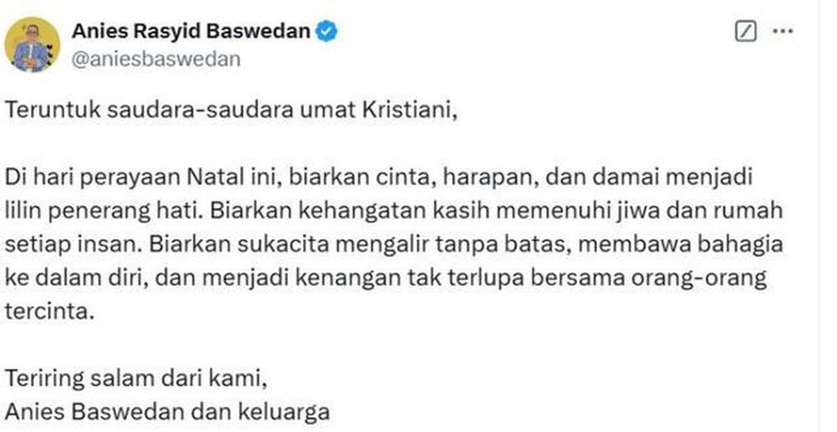 15 Ucapan Selamat Natal 2025 Inspiratif, Cocok untuk Dibagikan di WhatsApp hingga Instagram