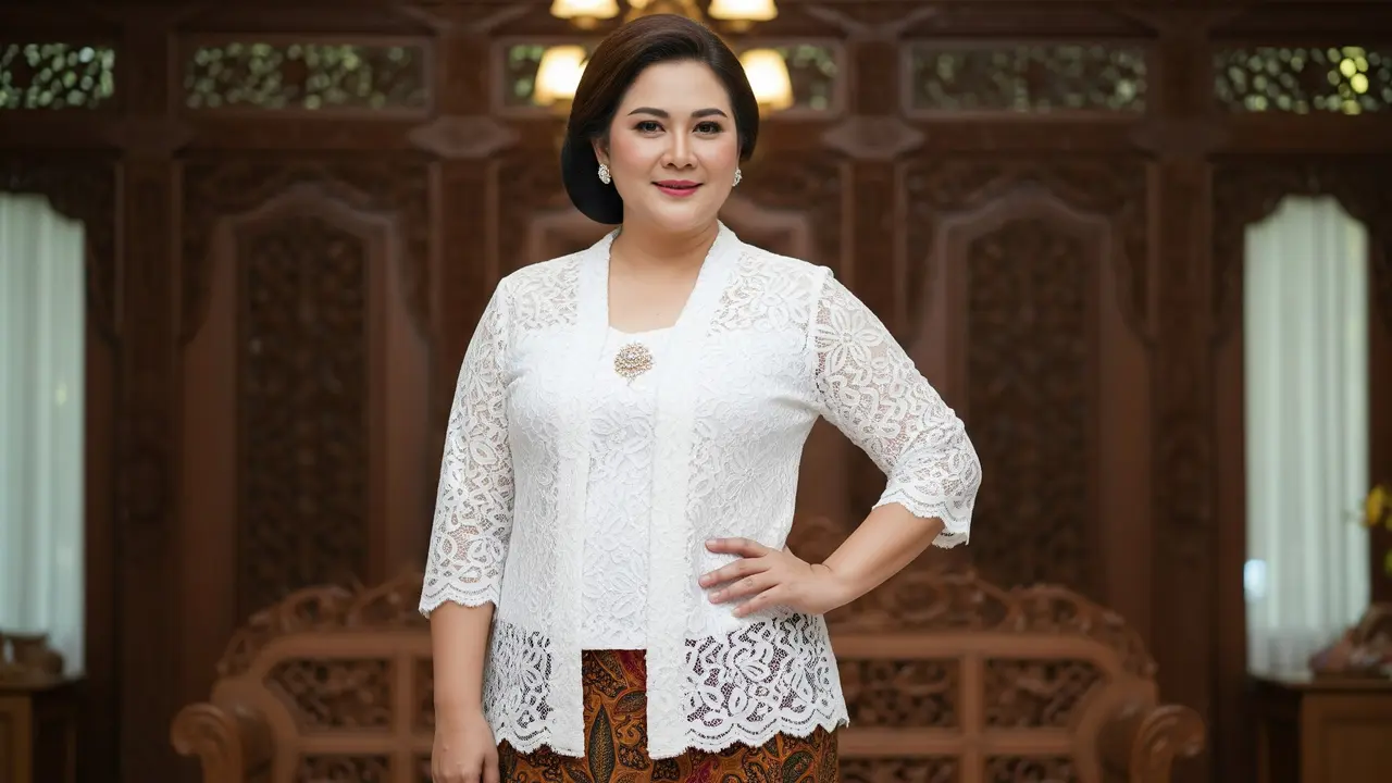 Atasan Brokat untuk Bahu Lebar dan Rok Batik untuk Paha Besar