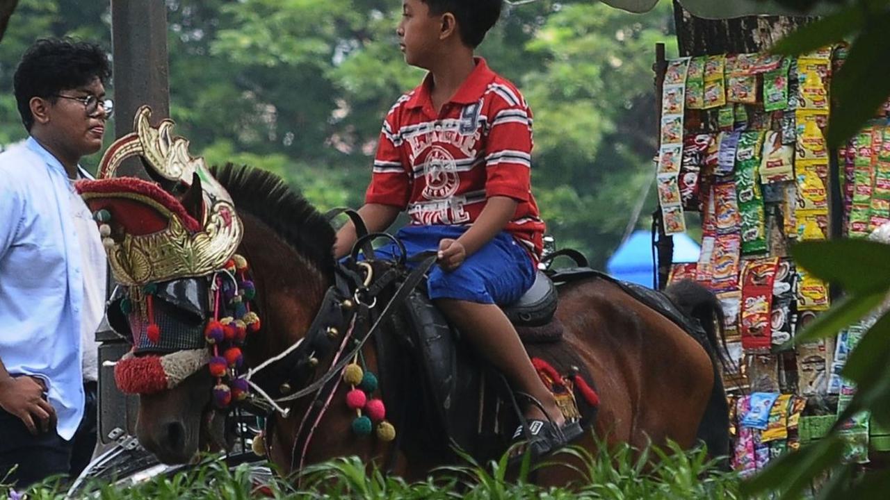 Kebanyakan peminatnya adalah anak-anak yang memiliki keinginan untuk menunggang kuda.<br><br>Biasanya untuk sekali putaran joki mematok harga Rp 10 ribu. Foto: merdeka.com / Imam Buhori