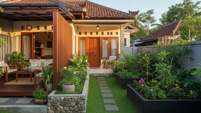 Model Rumah Mungil Tapi Punya Kebun dan Teras Samping yang Lega