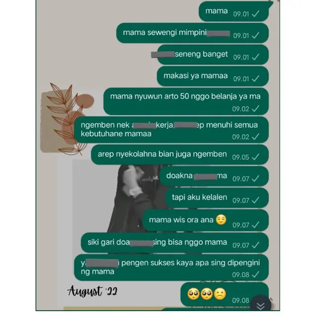 Ibunda Sudah Wafat, 6 Chat Rindu ke Ibu Meski Tidak Dibalas Ini Bikin Sedih