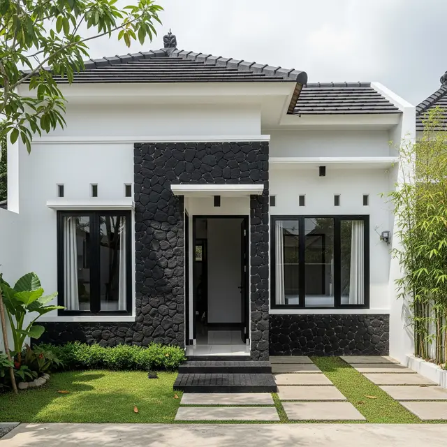 9 Desain Rumah Kecil Minimalis Kombinasi Warna Putih dan Hitam, Elegan di Lahan Terbatas