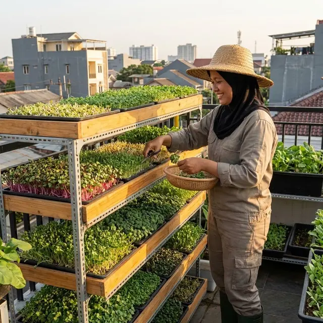 Rooftop Garden Microgreens (Gemini AI)