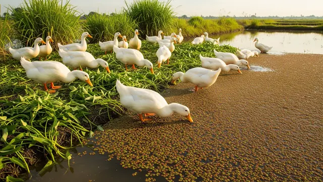 Model Ternak Bebek dan Tanam Padi Sederhana untuk Hemat Biaya Pakan (Image by Gemini AI)
