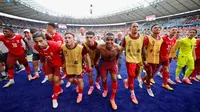 Kemenangan ini mengantar Swiss ke babak delapan besar Euro 2024. Swiss menunggu pemenang laga antara Inggris dan Slovakia. (Axel Heimken/AFP)