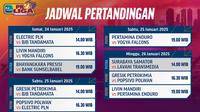 Dapatkan jadwal dan link live streaming bola voli PLN Mobile Proliga 2025 pada pekan ke 4 di pekan ini hanya di layanan OTT Vidio. (sum. doc. vidio.com)