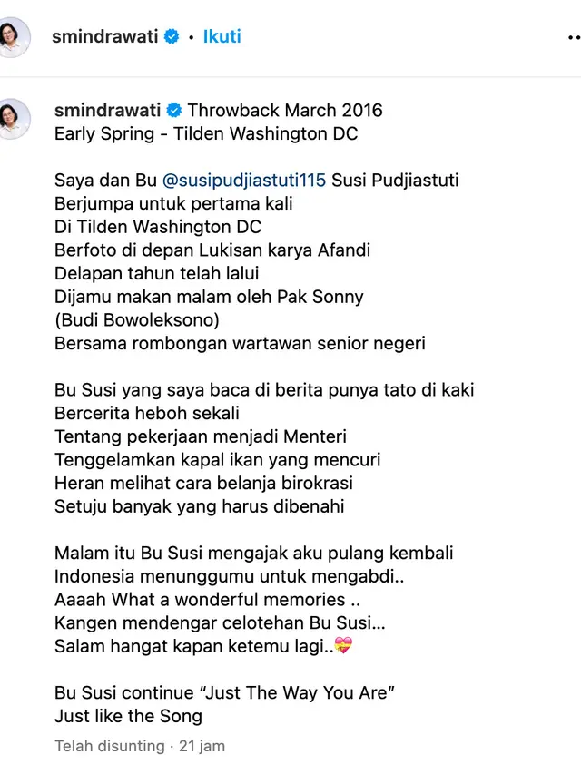 Sri Mulyani dan Susi Pudjiastuti