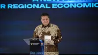 Menteri Koordinator Bidang Perekonomian Airlangga Hartarto dalam Indo-Pacific Chamber of Commerce and Industry Business Forum di Nusa Dua Bali, Sabtu (18/3/2023).(Dok Kemenko Perekonomian)