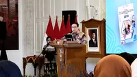 Wamen PPN, Febrian Alphyanto Ruddyard, sebut PAUD memiliki peran penting dalam membentuk kemampuan sensorik, kognitif, dan bahasa anak dalam peluncuran Early Childhood Development Index (ECDI2030) di Jakarta, Rabu (14/5/2025). Foto: Liputan6.com/Ade Nasihudin.
