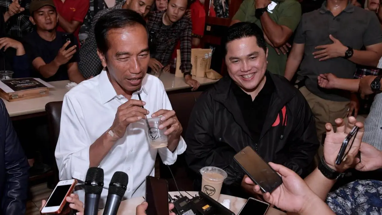 Calon petahana Jokowi saat berbicara soal kopi Riau di Dumai