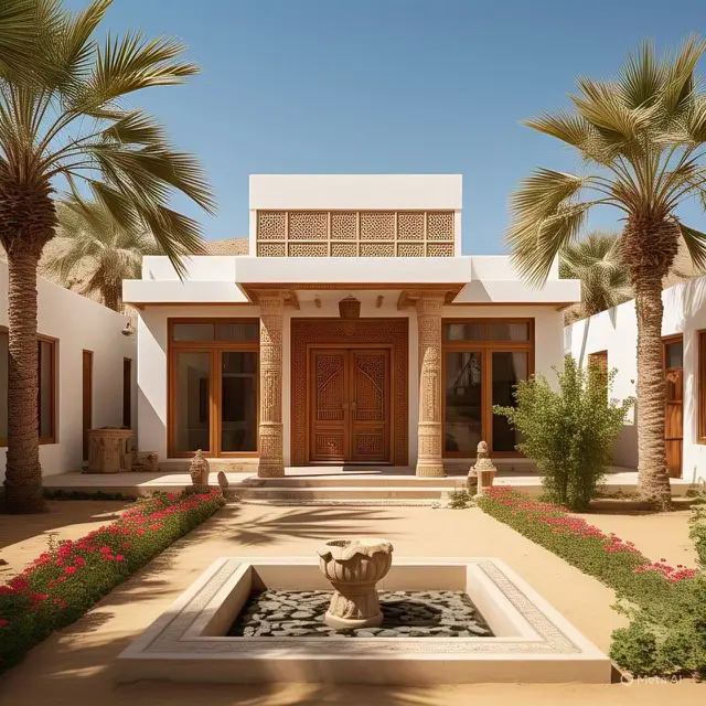 Desain Rumah Arab Minimalis Klasik. (Foto: Meta AI)