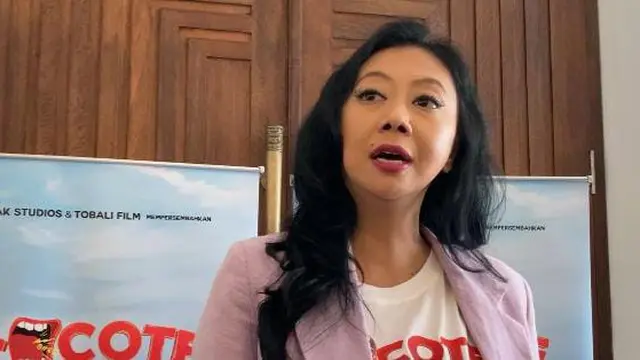 Asri Welas saat peluncuran film Cocote Tonggo di kawasan Cilandak, Jakarta Selatan.