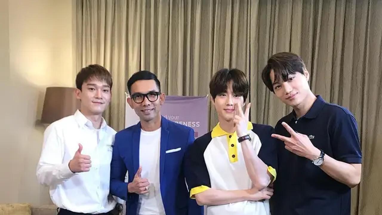 Indra Herlambang dan Artis Kpop, Chen, Suho, dan Kai EXO (Sumber: Instagram/indraherlambang)
