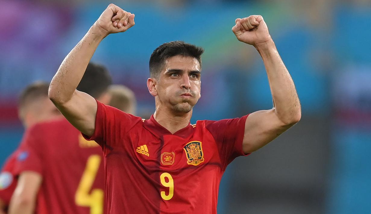 Gerard Moreno merupakan penyerang Villareal yang sedang tampil tajam pada musim ini. Sayangnya, Moreno harus absen karena cedera hamstring. Luis Enrique tentunya tak akan mengambil resiko untuk memasukkannya dalam skuat tim Matador. (AFP/Pool/David Ramos)