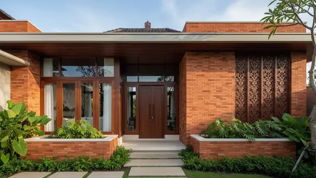 Pesona Fasad Rumah Bali Modern.